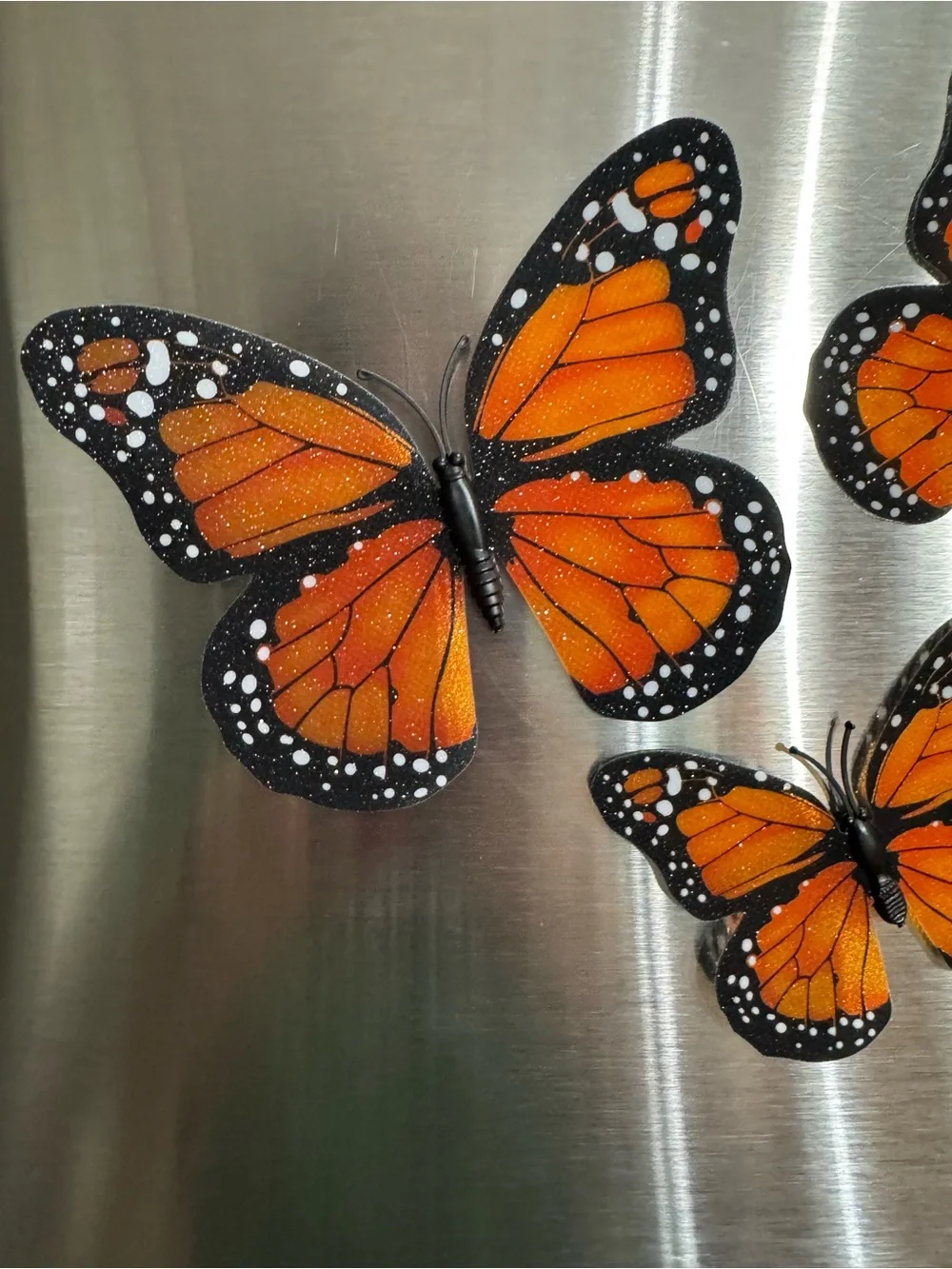 Set of 48 Monarch Orange Butterflys in various  sizes w/magnetic backs NIB